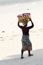 Mango seller on the sandy beach