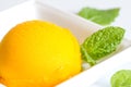 Mango sherbet with mint