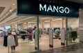 Mango shop facade, it\'s a famous brand store of the woman clothes shop. Minsk, Belarus, 2023
