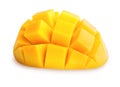 Mango slice cut to cubes isolated Royalty Free Stock Photo