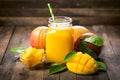 Mango smoothie in the glass Royalty Free Stock Photo