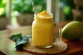 Mango smoothie in a glass