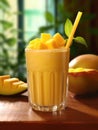 Mango smoothie in a glass