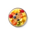 Mango smoothies with berries top view Royalty Free Stock Photo