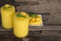 Mango smoothies juice orange fruit juice milkshake blend beverage healthy.