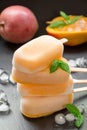 Mango sorbet sundae mix ice cream popsicles. Royalty Free Stock Photo