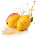 Mango splash isolated on white background Royalty Free Stock Photo