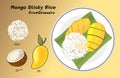 Mango sticky rice is a traditional Thai dessert