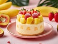 Mango Strawberry Cream Cheese Cake Royalty Free Stock Photo