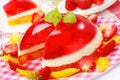 Mango and strawberry jelly in round bowl Royalty Free Stock Photo