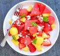 Mango and strawberry summer salad Royalty Free Stock Photo