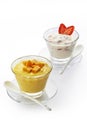 Mango and Strawberry Yogurt Dessert Royalty Free Stock Photo