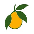 Mango symbol with leaf icon colorful vector Royalty Free Stock Photo