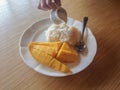 Mango whit sticky rice Royalty Free Stock Photo