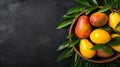 Ultra-detailed Mango On Stone Background - Stock Photo