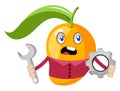 Mango with wrench, illustration, vector