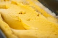 Mango yellow ice cream top view close-up Royalty Free Stock Photo