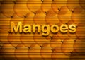 Mangoes background with mangoes text, mango background retro