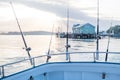 Mangonui, Northland, New Zealand, NZ - December 9, 2019: Leaving Mangonui Harbour on a fishing charter boat Royalty Free Stock Photo