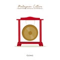 Vector illustration on Malaysian traditional musical instrument, Gong Royalty Free Stock Photo