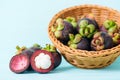 Mangosteen fruit in a basket