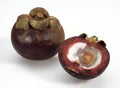 Mangosteen, garcinia mangostana, Exotic Fruits against White Background