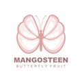 Mangosteen Logo, Mangosteen Flesh Illustration, Vitamin Rich Fruit Queen, Fruit Logo Vector Label Template Design