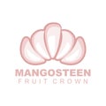 Mangosteen Logo, Mangosteen Flesh Illustration, Vitamin Rich Fruit Queen, Fruit Logo Vector Label Template Design