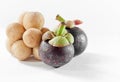 Mangosteen and Longkong are fruit southern asian flavor sweet. I Royalty Free Stock Photo