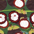 Mangosteen Seamless pattern