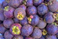 Mangosteen top view in a supermarket local market Thailand fruit