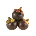 Mangosteen - Tropical Fruits Mangosteen on white background