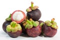 Mangosteen and a white background