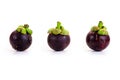 Mangosteen on white background. Queen of friuts Royalty Free Stock Photo