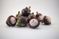  mangosteens. Plenty fruits on white background