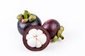 Mangosteens Queen of fruits,mangosteen on white background