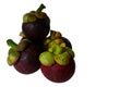 mangosteens on white background