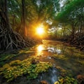 Mangrove Forest and lights