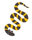 Mangrove snake. Flat cartoon vector illustration Royalty Free Stock Photo