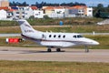 Manhattan Air Raytheon 390 Premier I airplane Porto airport in Portugal Royalty Free Stock Photo