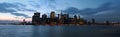 Manhattan bay seen from Brooklyn Bridge Park, New York, USA Royalty Free Stock Photo