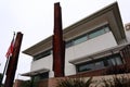 Manhattan Beach, California: 9-11-2001 Memorial featuring two steel beams from the World Trade Center site