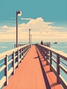 Manhattan Beach Escape: Abstract Travel Poster of California Coastal Charm Royalty Free Stock Photo