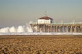 Manhattan Beach Pier Colorful Sunset Royalty Free Stock Photo