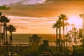 Manhattan Beach Pier at sunset California Royalty Free Stock Photo