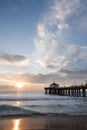 Manhattan Beach Pier Sunset Sky Royalty Free Stock Photo