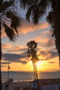 Manhattan Beach at sunset, California Royalty Free Stock Photo