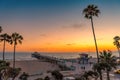 Manhattan Beach at sunset in California Royalty Free Stock Photo