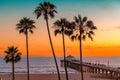 Manhattan Beach at sunset in Los Angeles, California Royalty Free Stock Photo