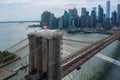 Manhattan beautiful cityscape Brooklyn Bridge panorama New York City, USA Royalty Free Stock Photo